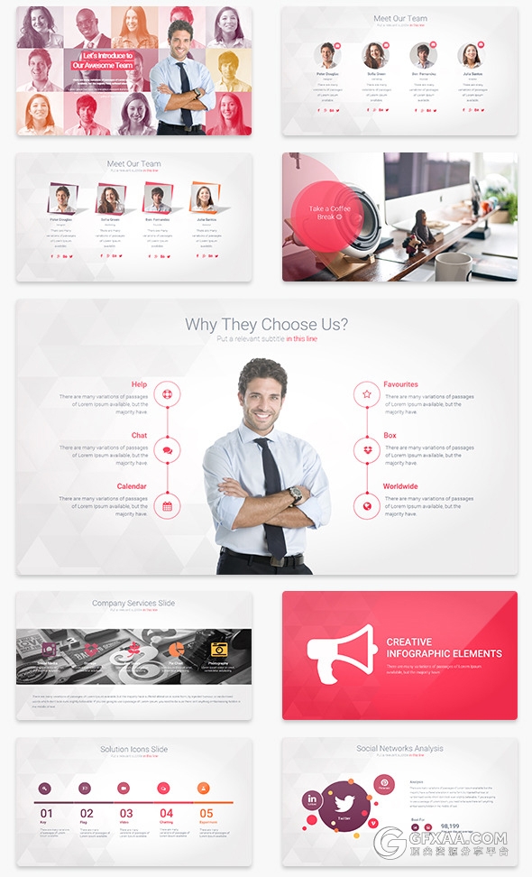 9种配色主题精美高端商务PPT模板 - 顶尖PPT