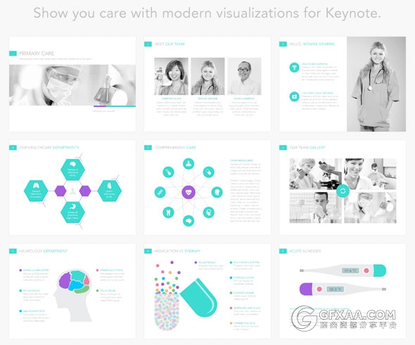 扁平化精美商务风格Keynote模板 - 顶尖PPT