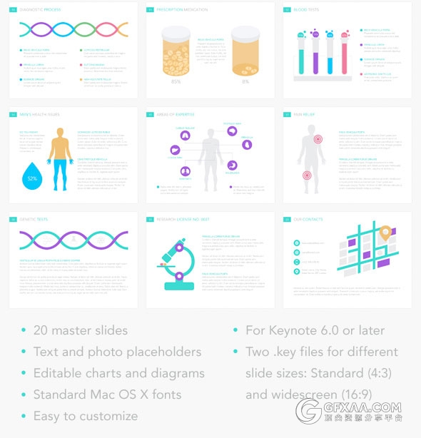 扁平化精美商务风格Keynote模板 - 顶尖PPT