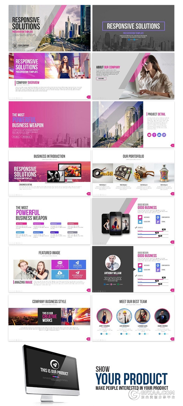 60页欧美商务团队通用PPT模板 - 顶尖PPT