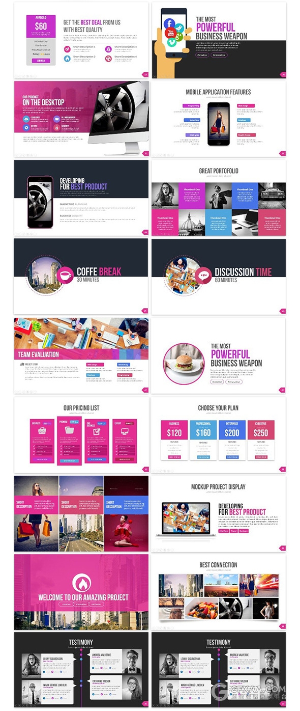 60页欧美商务团队通用PPT模板 - 顶尖PPT