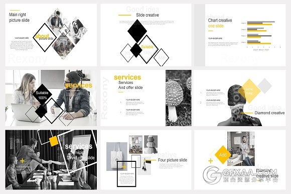 53页扁平化极简艺术风格PPT模板 - 顶尖PPT