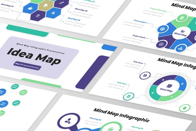 思维导图信息图形keynote模板 - 顶尖PPT