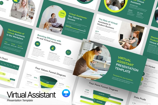 虚拟助理AI人工智能keynote模板 - 顶尖PPT