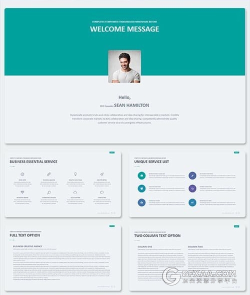 119页公司团队介绍商务通用PPT模板 - 顶尖PPT