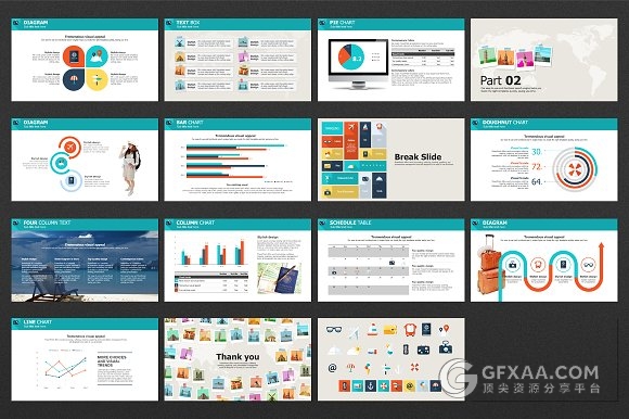 世界景点卡通风格PPT模板 - 顶尖PPT