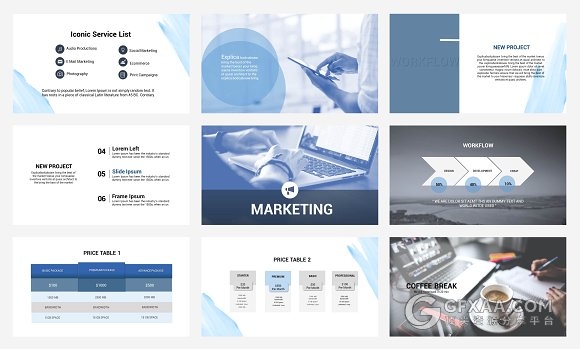 文艺唯美水墨水彩背景PPT模板 - 顶尖PPT