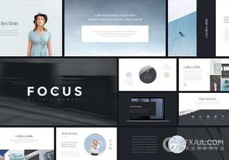 100页极简文艺风格PPT+keynote模板 - 顶尖PPT