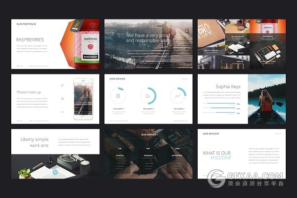 70页极简文艺风格keynote+PPT模板 - 顶尖PPT