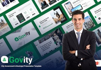 政府城市职能部门报告PPT模板 - 顶尖PPT