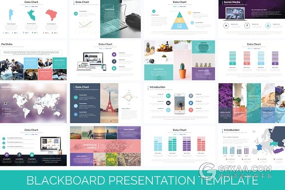 65页扁平化多色系PPT模板 - 顶尖PPT