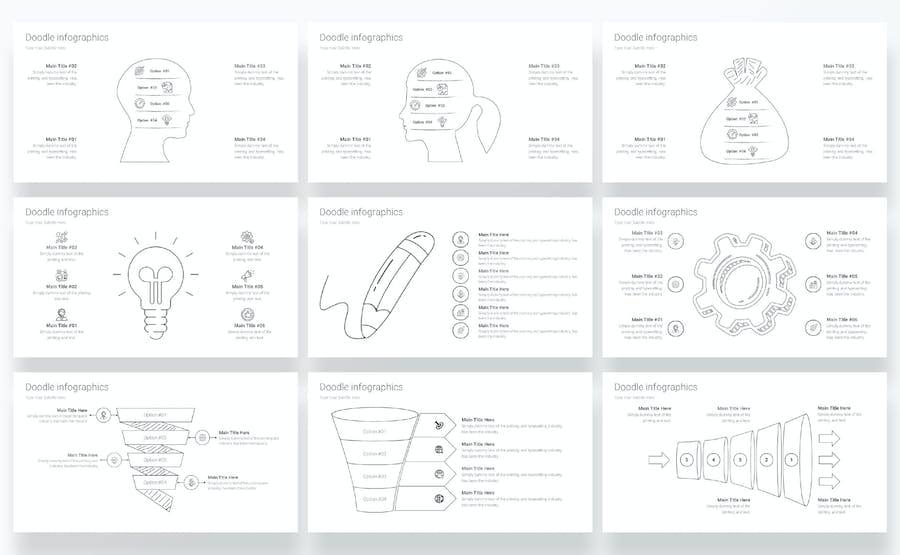 涂鸦信息图形图表讲述展示数据分析PPT模板 - 顶尖PPT