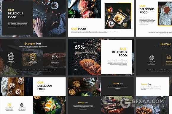 90多页餐饮美食展示keynote模板 - 顶尖PPT