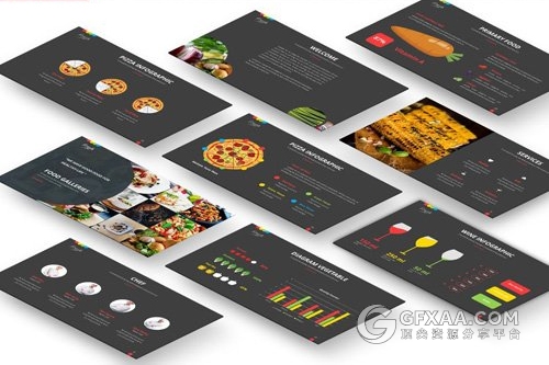 西式餐饮美食介绍分析PPT模板 - 顶尖PPT