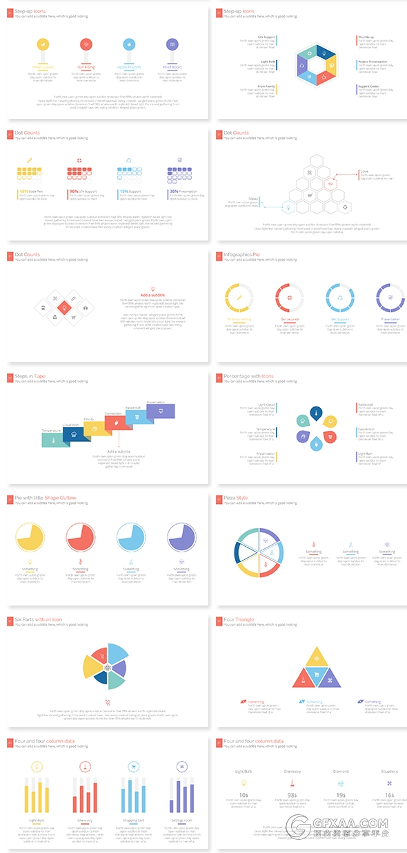400多页扁平化简约PPT模板 - 顶尖PPT