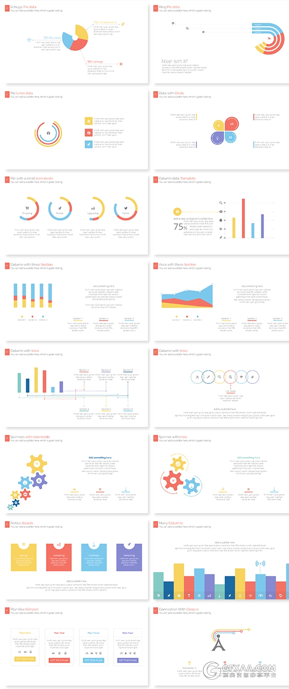 400多页扁平化简约PPT模板 - 顶尖PPT
