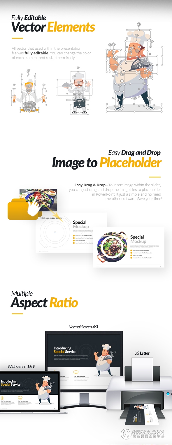 10种配色主题70多页厨师餐饮美食营养搭配keynote模板 - 顶尖PPT