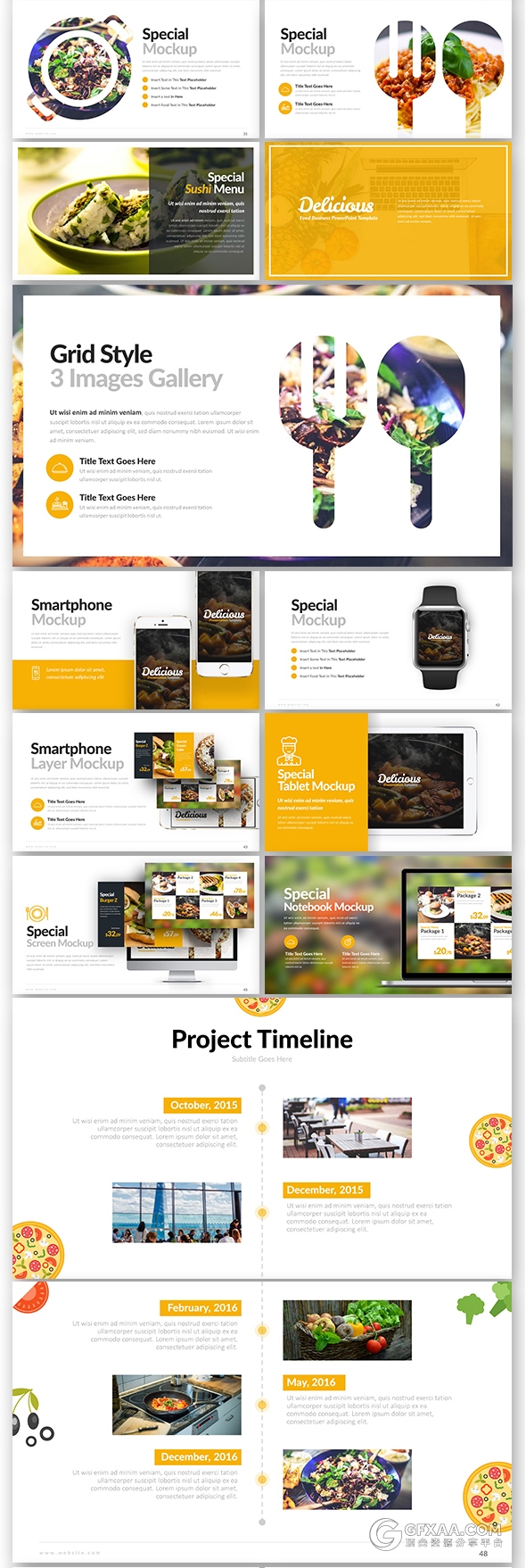 10种配色主题70多页厨师餐饮美食营养搭配keynote模板 - 顶尖PPT