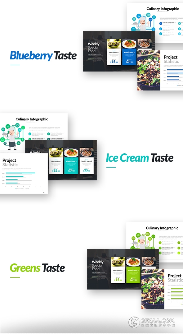 10种配色主题70多页厨师餐饮美食营养搭配keynote模板 - 顶尖PPT