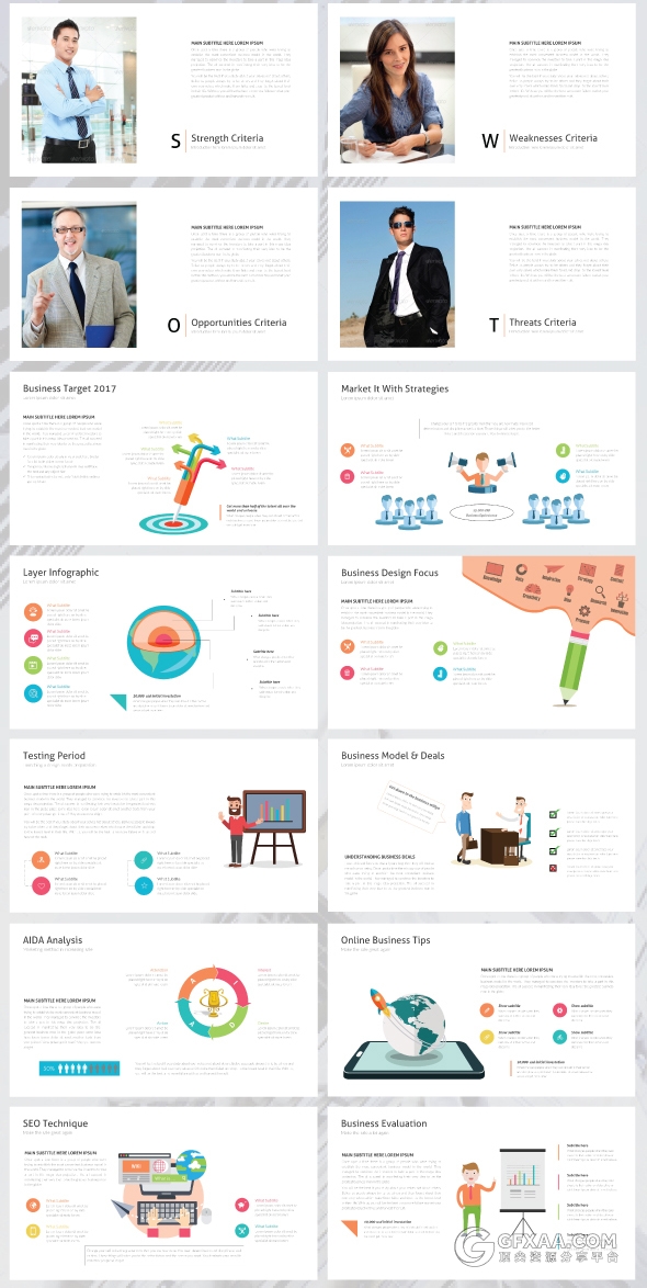 96页扁平化商务高端PPT通用模板 - 顶尖PPT