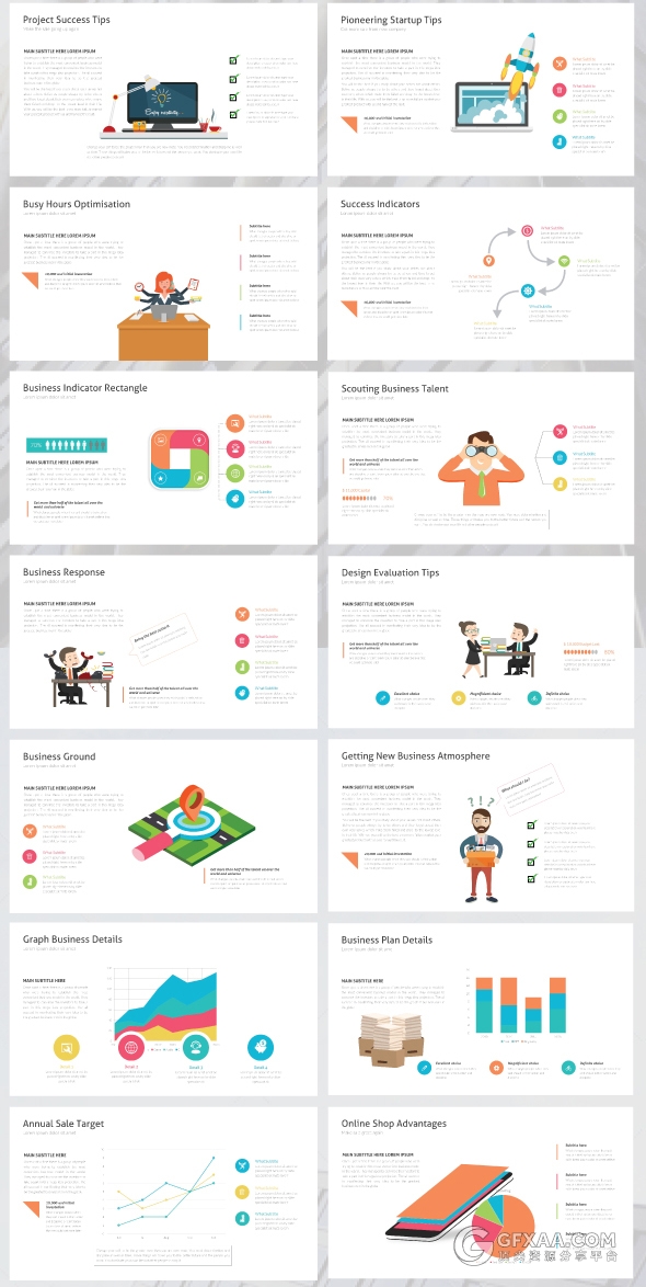 96页扁平化商务高端PPT通用模板 - 顶尖PPT