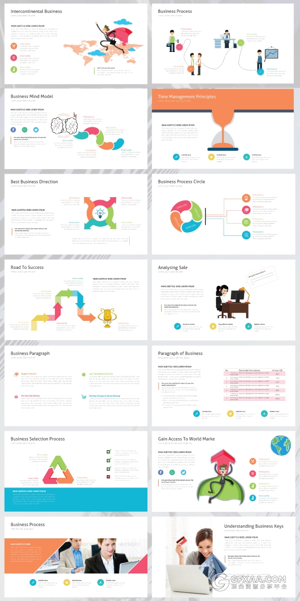 96页扁平化商务高端PPT通用模板 - 顶尖PPT