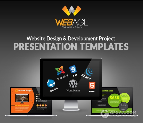 网页设计与开发项目PPT模板 - 顶尖PPT