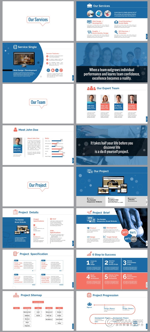 网页设计与开发项目PPT模板 - 顶尖PPT