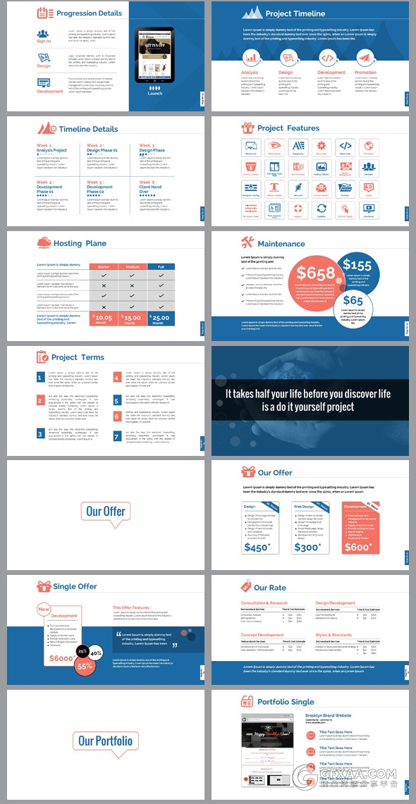 网页设计与开发项目PPT模板 - 顶尖PPT