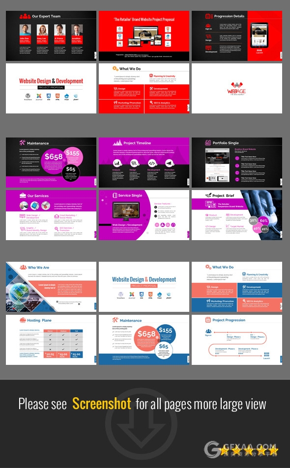 网页设计与开发项目PPT模板 - 顶尖PPT
