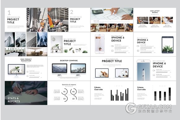 95页极简商务数据报告统计keynote模板 - 顶尖PPT