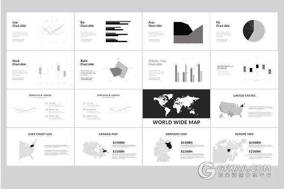 95页极简商务数据报告统计keynote模板 - 顶尖PPT