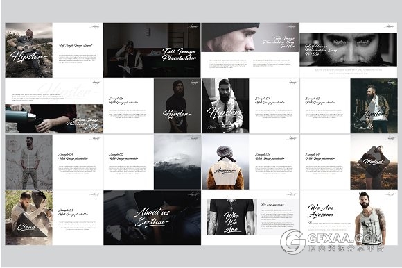 115页摄影展示极简艺术风格PPT模板 - 顶尖PPT