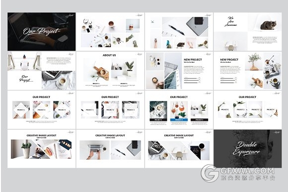 115页摄影展示极简艺术风格PPT模板 - 顶尖PPT