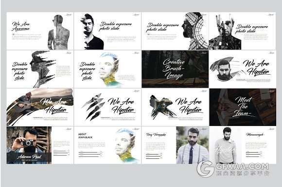 115页摄影展示极简艺术风格PPT模板 - 顶尖PPT