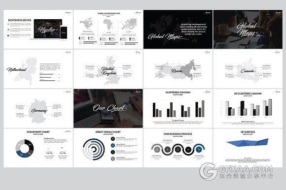 115页摄影展示极简艺术风格PPT模板 - 顶尖PPT