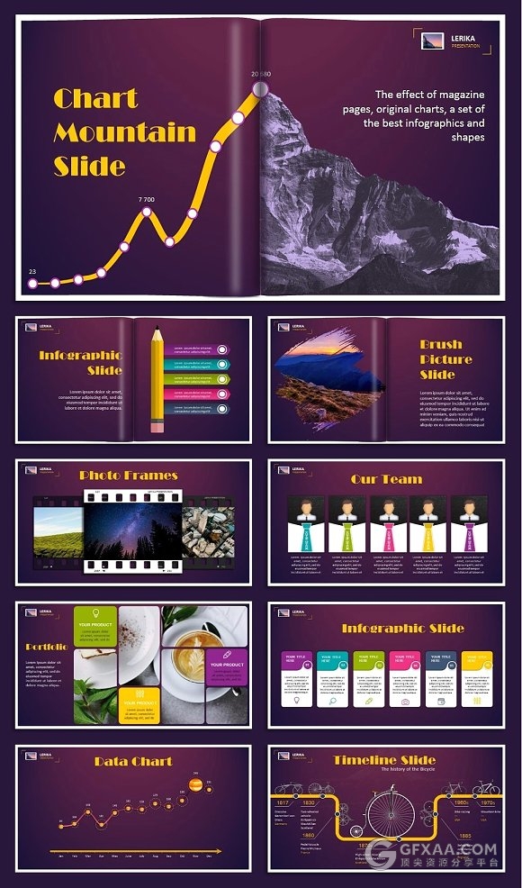 100页欧美霓虹灯效果PPT模板 - 顶尖PPT