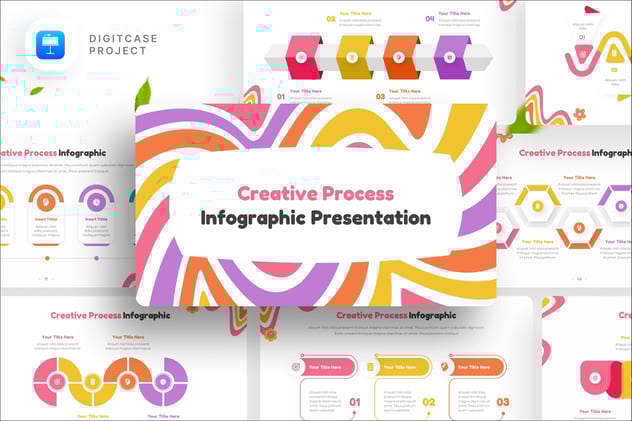 彩色创意流程信息图形keynote模板 - 顶尖PPT