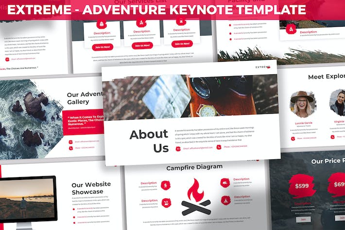 极限探险活动介绍纪录片宣传keynote模板 - 顶尖PPT