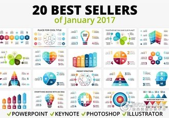 20个精美PPT图形图表素材 - 顶尖PPT