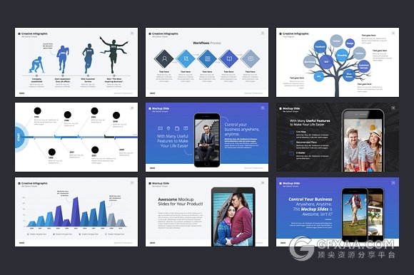 1920高清比例扁平化win风格keynote模板 - 顶尖PPT