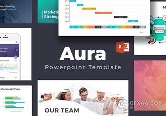 精美商务多色系图形图表PPT模板 - 顶尖PPT