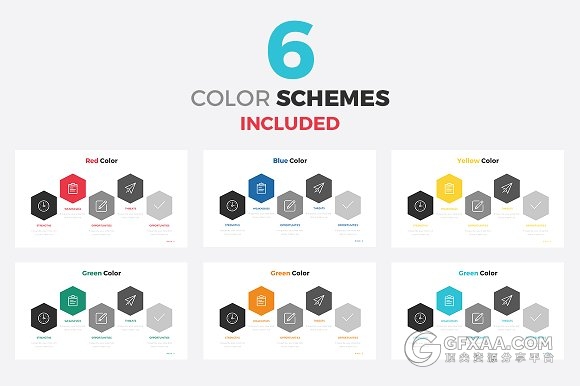 精美商务多色系图形图表PPT模板 - 顶尖PPT