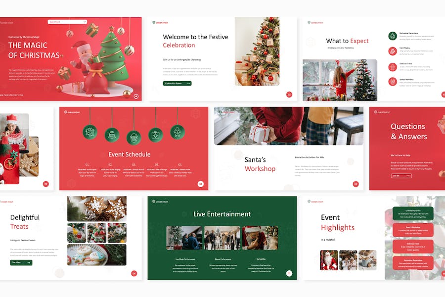 国外圣诞节活动策划圣诞快乐主题keynote模板 - 顶尖PPT