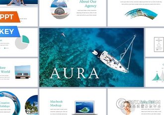 100页海洋三亚旅游PPT+keynote模板 - 顶尖PPT