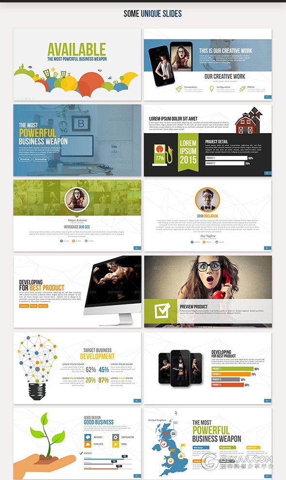 扁平化卡通风格PPT模板 - 顶尖PPT