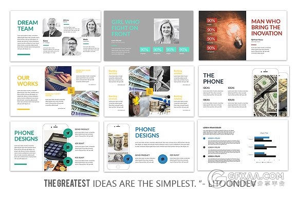 91页扁平化商务公司团队介绍PPT模板 - 顶尖PPT