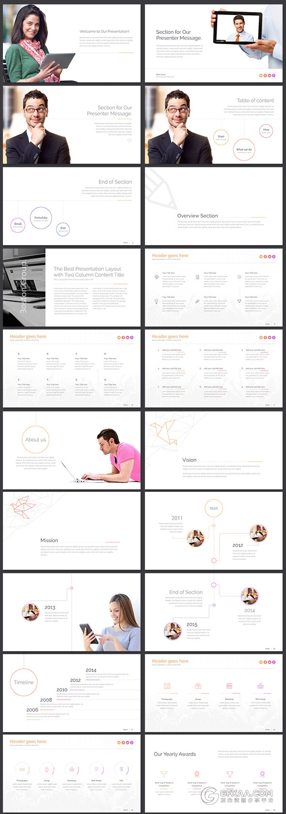 150页扁平化线性图形图标keynote模板 - 顶尖PPT