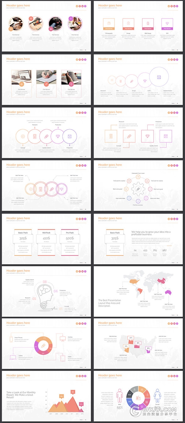 150页扁平化线性图形图标keynote模板 - 顶尖PPT