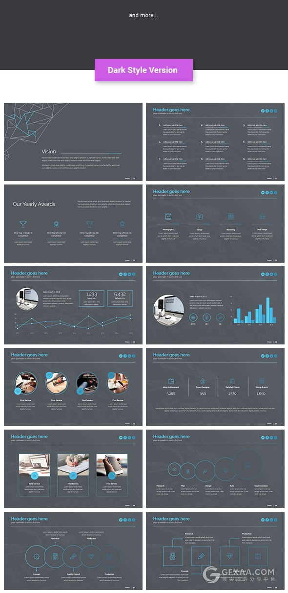 150页扁平化线性图形图标keynote模板 - 顶尖PPT